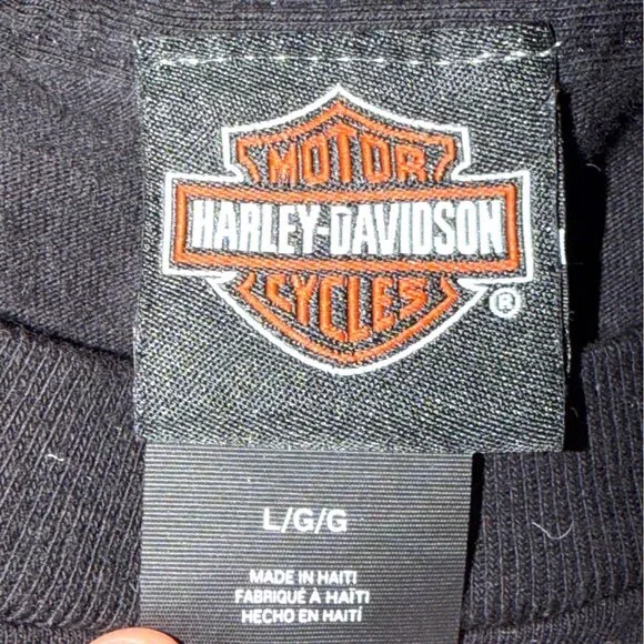 Harley-Davidson Atlanta Long Sleeve Graphic T-Shirt Black Mens L Cotton - Picture 3 of 5